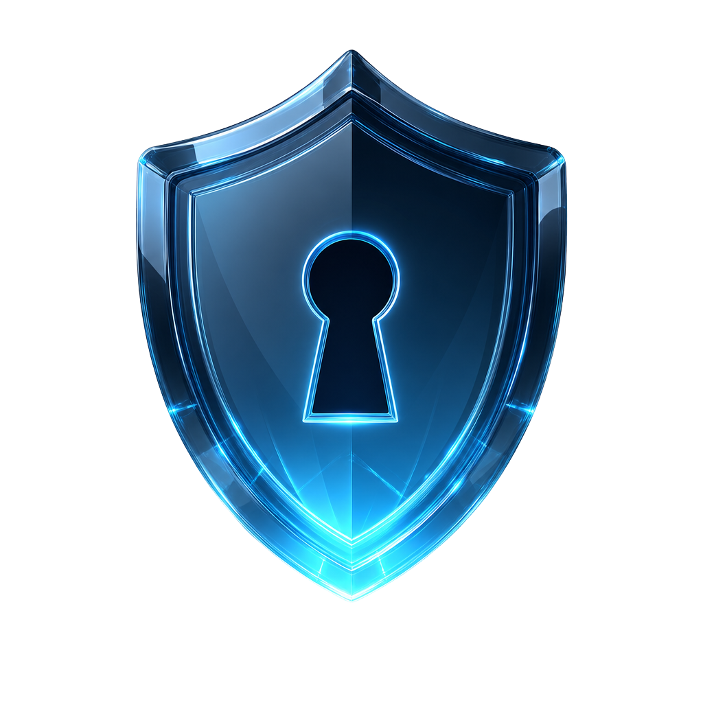 Secure digital shield with keyhole